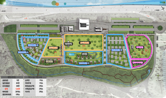 서울시 마포구 상암동 소재 난지캠핑장 평면도.[사진=서울시 한강사업본부 제공]
